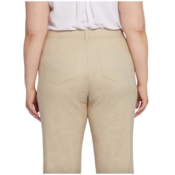 NEW NYDJ Cropped Utility Pants in Stretch Linen in Feather Tan SZ 16W - Picture 2 of 13